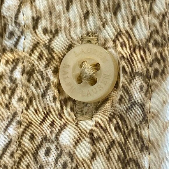 LAUREN RALPH LAUREN BLOUSE SZ S SNAKESKIN PRINT CHARMEUSE VERSATIL SOPHISTICATED - Picture 11 of 16